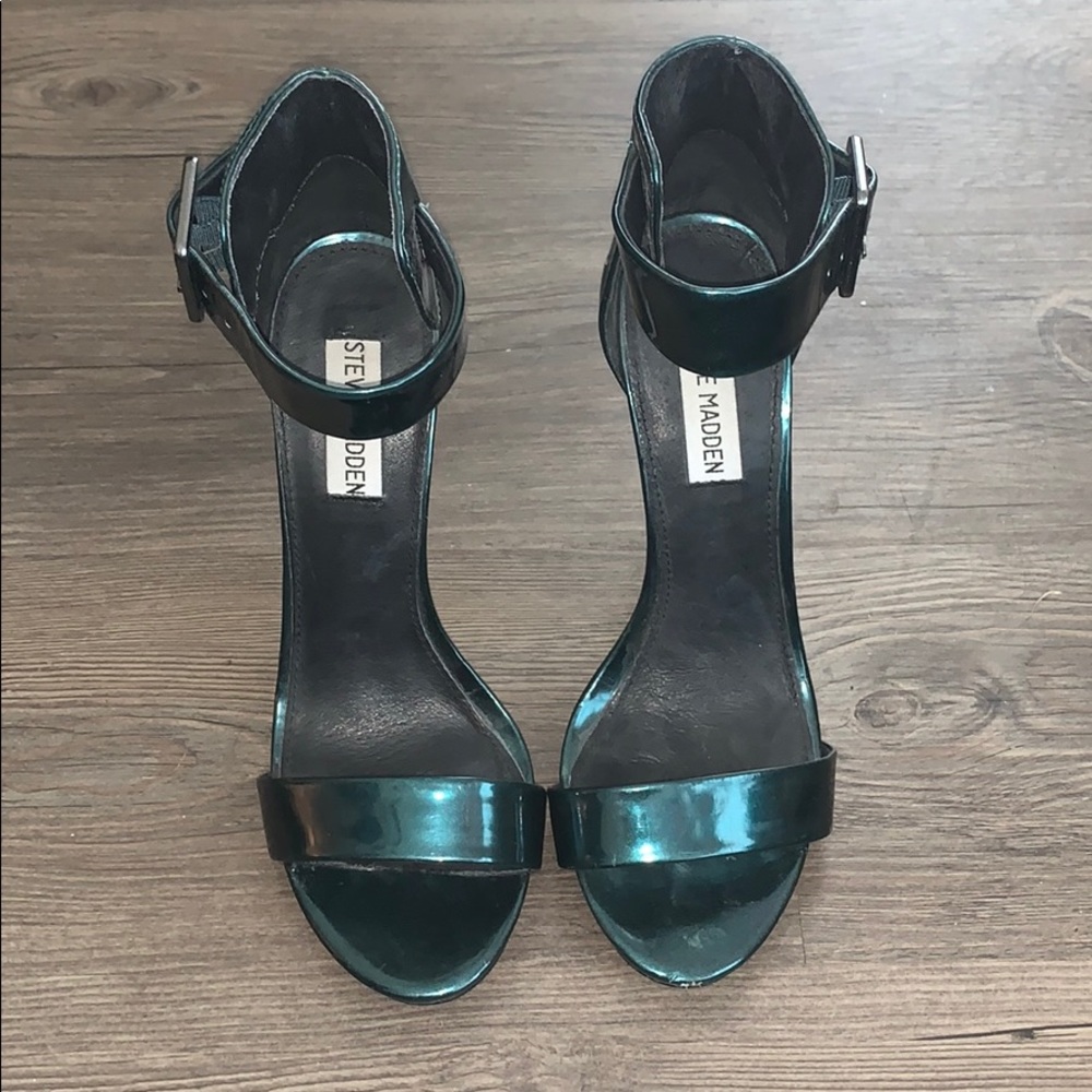 Steve Madden metallic green heels.